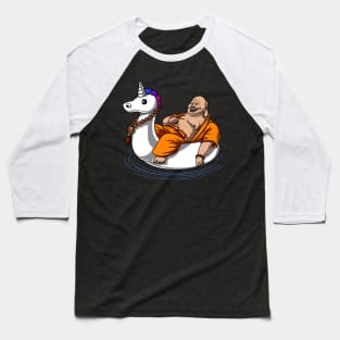 Buddha Riding Unicorn Float Baseball T-Shirt